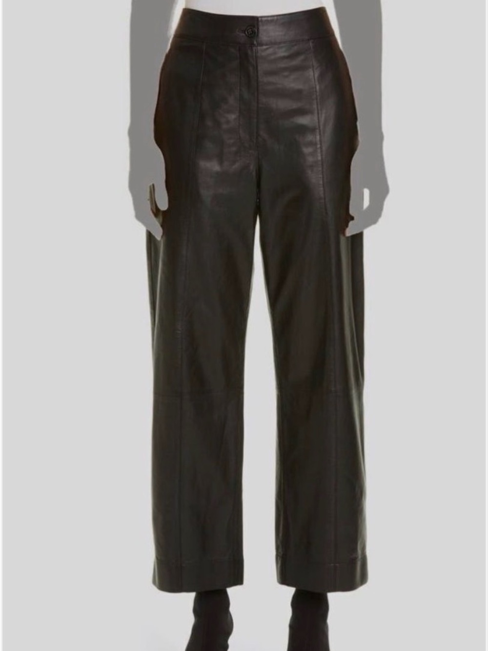 Jason Wu Straight-Leg High Waisted 100% Leather Pants Women’s 4 Brown So Soft!